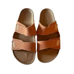 New Sketchers Womens Coral Luxe Fresh Spirit Two Strap Granola Sandal Size 8